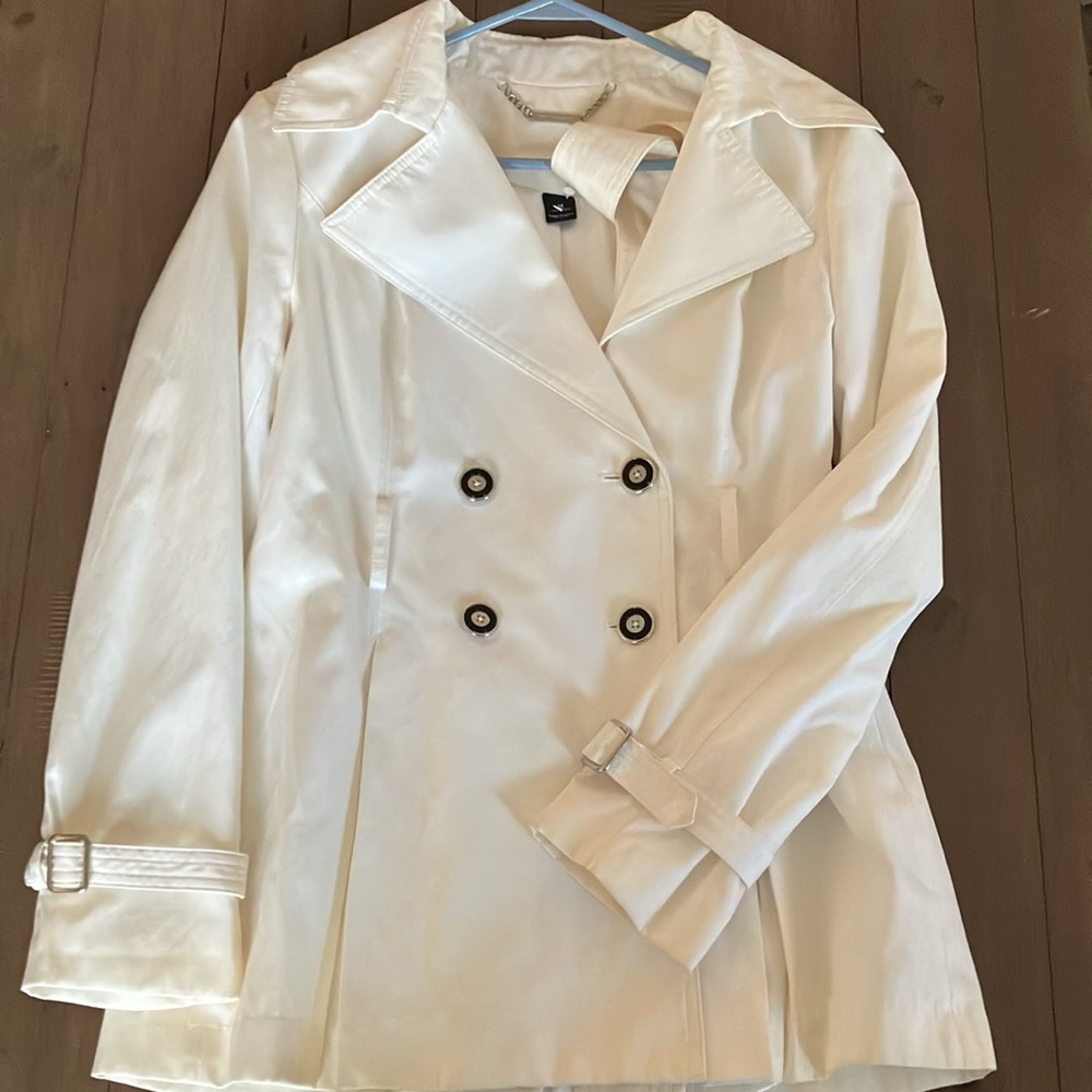 WHBM Off White Ivory Trench Coat